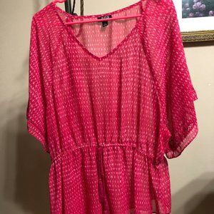 ANA Pink Summer Short Sleeve Top Sz L